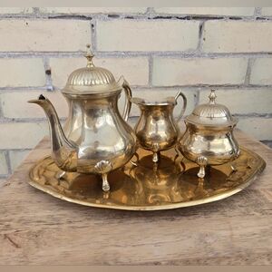 Vintage Brass Tea Set